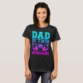 Mens Dad Of Twins Mermaid Father's Day Pregnancy A Tシャツ (正面フル)
