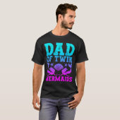 Mens Dad Of Twins Mermaid Father's Day Pregnancy A Tシャツ (正面フル)