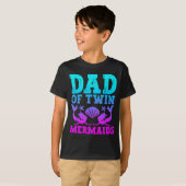 Mens Dad Of Twins Mermaid Father's Day Pregnancy A Tシャツ (正面フル)
