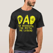 Mens Dad The Beekeeper Myth Legend Beekeeping Bee Tシャツ (正面)