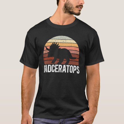 Mens Dadceratops Triceratops Dinosaur Prehistoric  Tシャツ (正面)