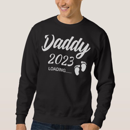 Mens Daddy 2023将来の新しいパパ妊娠Aをロード スウェットシャツ (正面)