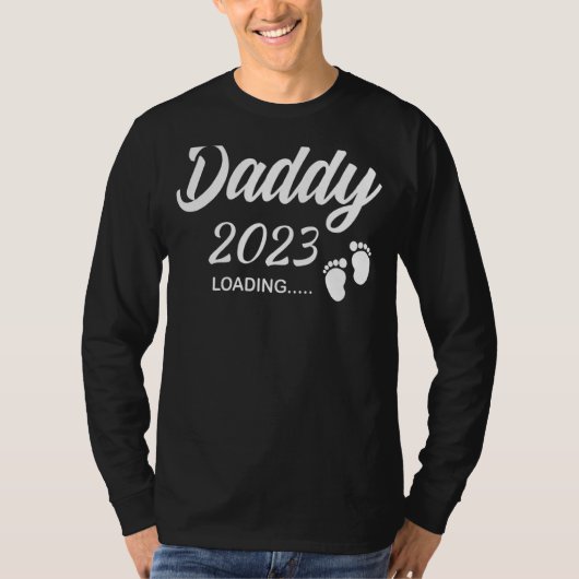 Mens Daddy 2023将来の新しいパパ妊娠Aをロード Tシャツ (正面)