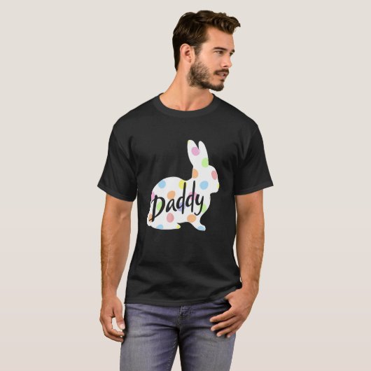 Mens Daddy Bunny Easter Egg Polka Dot Bunny Rabbit Tシャツ (正面フル)