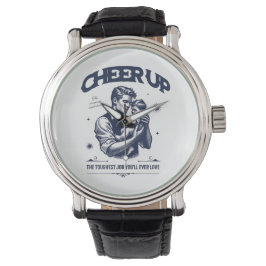 MEN'S DADDY CHEER UP ROUND SILVER EWATCH  腕時計
