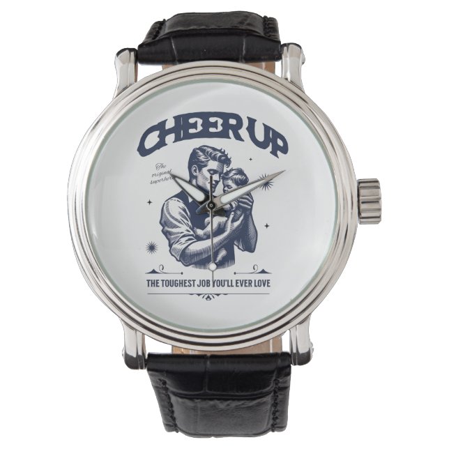 MEN'S DADDY CHEER UP ROUND SILVER EWATCH  腕時計 (正面)