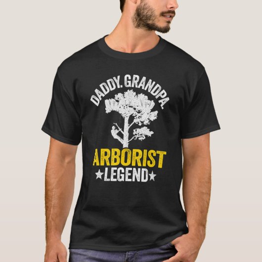 Mens Daddy Grandpa Arborist Legend Tree Climbing D Tシャツ (正面)