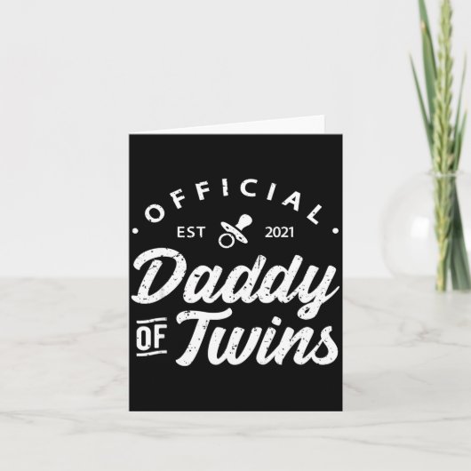 Mens Daddy Of Twins Shirt Funny New Dad To Be Expe カード (正面)