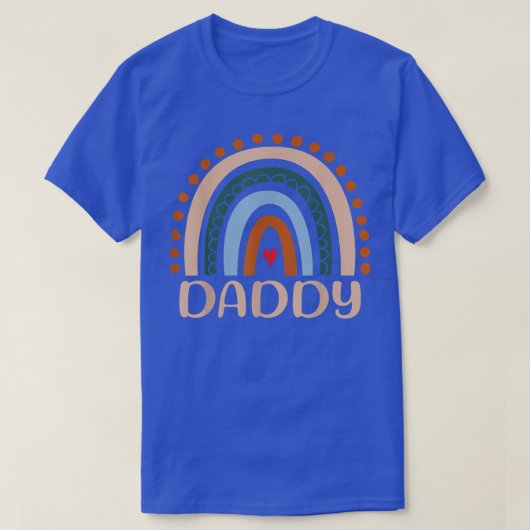 Mens Daddy Rainbow, Boho Rainbow Daddy, カッコいいパパF Tシャツ (デザイン正面)