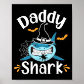 Mens Daddy Shark Funny Halloween Daddy Announcemen ポスター (正面)