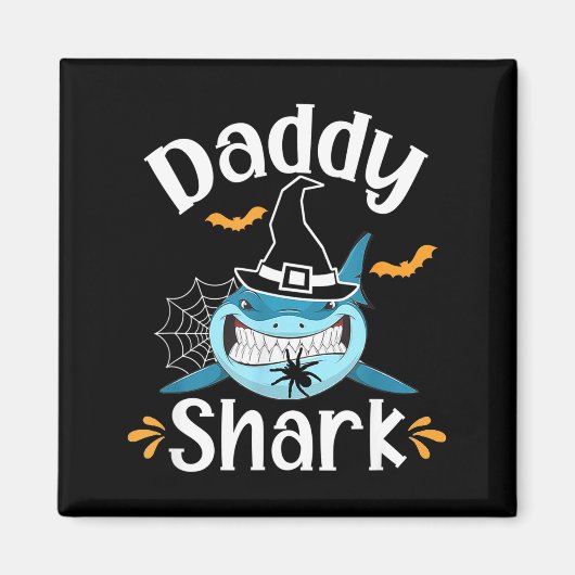 Mens Daddy Shark Funny Halloween Daddy Announcemen マグネット (正面)