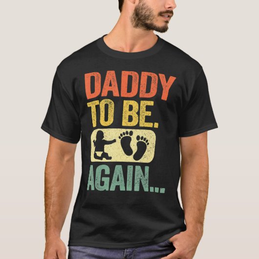 Mens Daddy To Re New Dadar Soon 2nd Father Sec Tシャツ (正面)