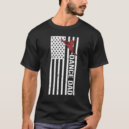 Mens Dance Dad US Flag Dancing Father Of A Dancer  Tシャツ (正面)