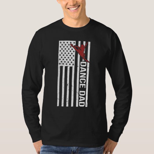 Mens Dance Dad US Flag Dancing Father Of A Dancer  Tシャツ (正面)