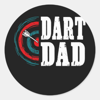 Mens Dart Dad Darts Player Father Dartboard ラウンドシール