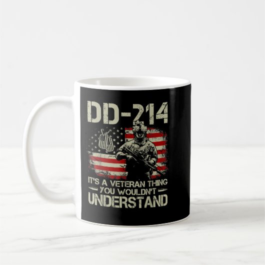 Mens DD-214それは退役軍人の事だアンデ コーヒーマグカップ (左)