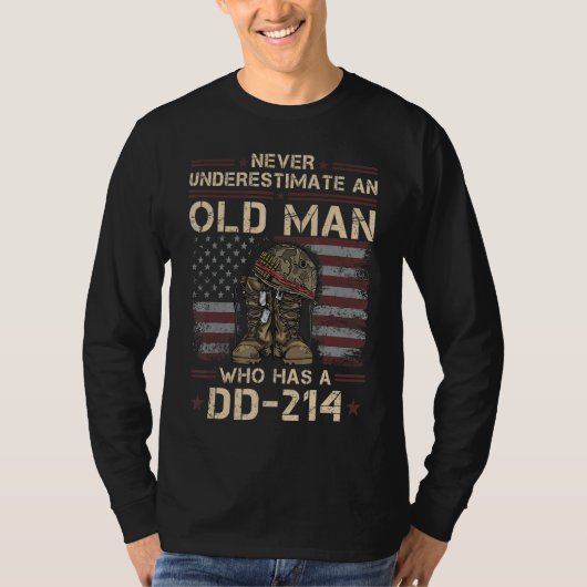 Mens Dd 214同窓生退役軍人U S旗兵士Dd214 Tシャツ (正面)
