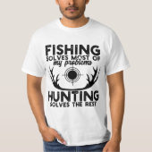 Mens Deer Hunt Funny Fishing And Hunting  Tシャツ (正面)