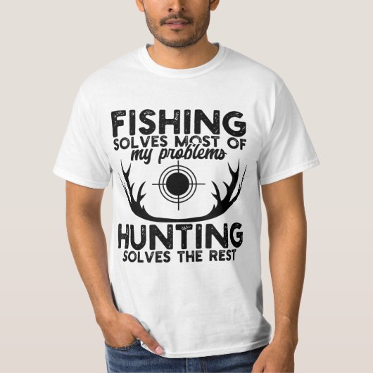 Mens Deer Hunt Funny Fishing And Hunting  Tシャツ (正面)