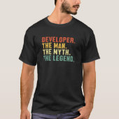 Mens Developer Man Myth Legend Coder Engineer Soft Tシャツ (正面)