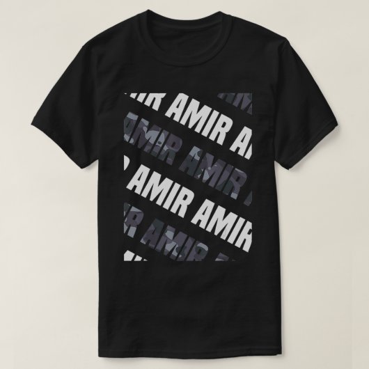 Mens Diagonal Amir Pattern Design Gift Grey Camoue Tシャツ (デザイン正面)