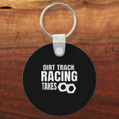 Mens Dirt Track Racing Funny Race Quote Sprint Car キーホルダー (正面)