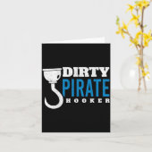 Mens dirty pirate freebooter caribbean sea thief カード (黄色い花)