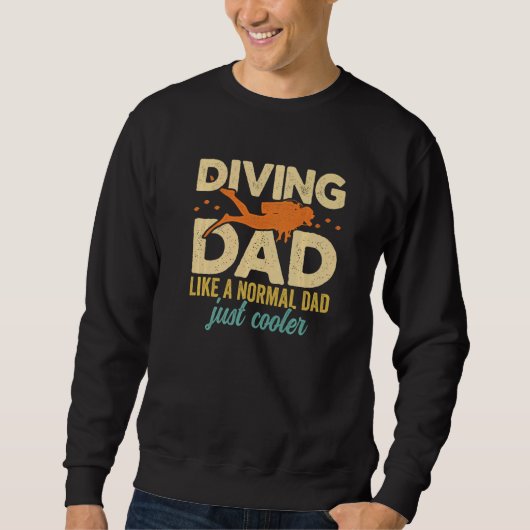 Mens Diving Dad Scuba Diver Underwater Snorkeling  スウェットシャツ (正面)
