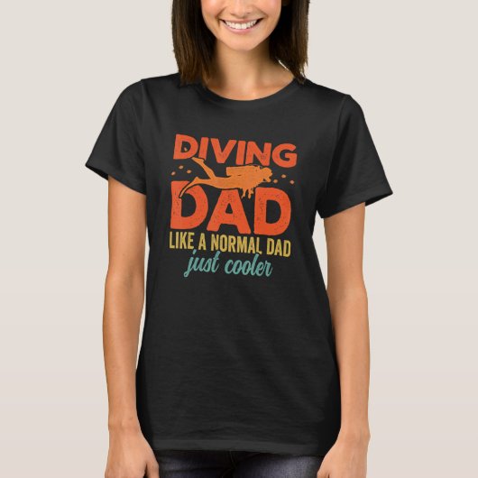 Mens Diving Dad Scuba Diver Underwater Snorkeling Tシャツ (正面)