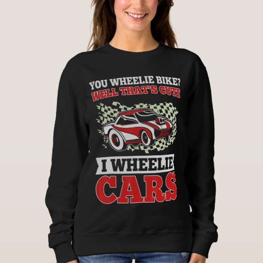 Mens   Drag Racing I Wheelie Cars Race Car Driver  スウェットシャツ (正面)