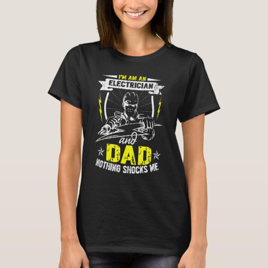 Mens Electrician Dad   Electrician Father Tシャツ (正面)
