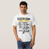 Mens Electrician Hourly Rates Lineman Funny Electr Tシャツ (正面フル)