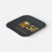 Men's Elegant Tuxedo Gold Black 50th Birthday ペーパープレート (傾斜あり)