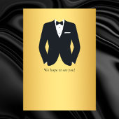 Men's Elegant Tuxedo Gold Black 50th Birthday 招待状