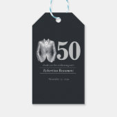 Men's Elegant Tuxedo Silver Black 50th Birthday ギフトタグ (裏面)