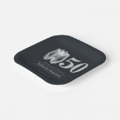 Men's Elegant Tuxedo Silver Black 50th Birthday ペーパープレート (傾斜あり)