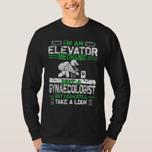 Mens Elevator Mechanic Installer Maintenance Techn Tシャツ (正面)