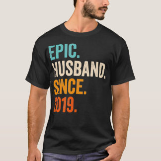 Mens Epic Husband Since 2019  3rd wedding annivers Tシャツ