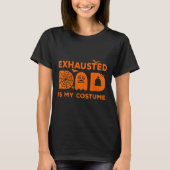 Mens Exhausted Dad Is My Costume Ghost Matching Ha Tシャツ (正面)