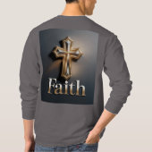 Men's Faith Cross Grey T-Shirt Tシャツ (裏面)