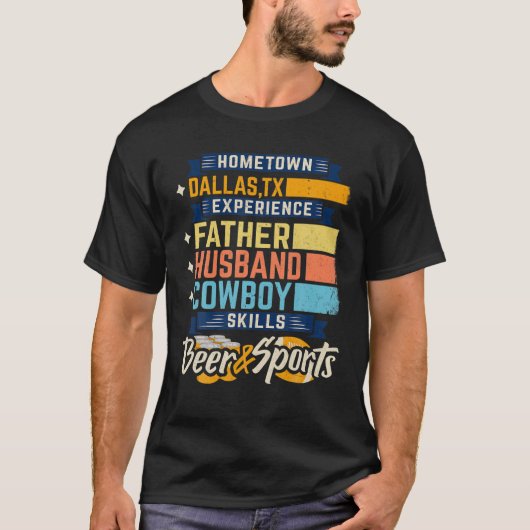 Mens Father Hadn Cowboy Beer Sports Dallas,テキサス州 Tシャツ (正面)