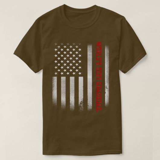 Mens Fathers Day Gift Tee  World's Best Granddad E Tシャツ (デザイン正面)
