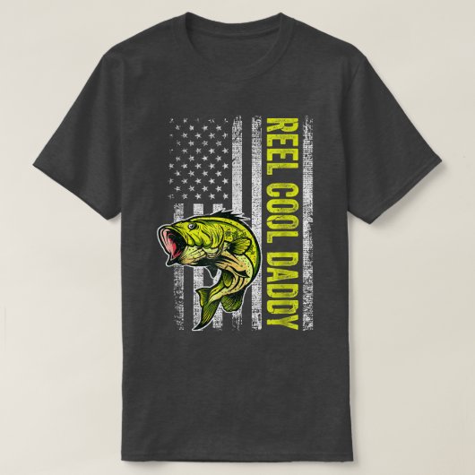 Mens Father's Day Shirt Reel Cool Daddy Fish Ameri Tシャツ (デザイン正面)