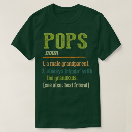 Mens Fathers Day Tee Funny Definition Of Pops Bes Tシャツ (デザイン正面)