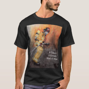 Men's Fire FighterバックでFlames Tシャツで点灯 Tシャツ