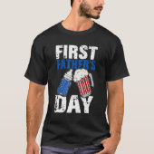 Mens First Father s Day  Beer Baby Bottle Daddy Da Tシャツ (正面)