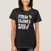 Mens First Father's Day Beer Baby Bottle Daddy 202 Tシャツ (正面)