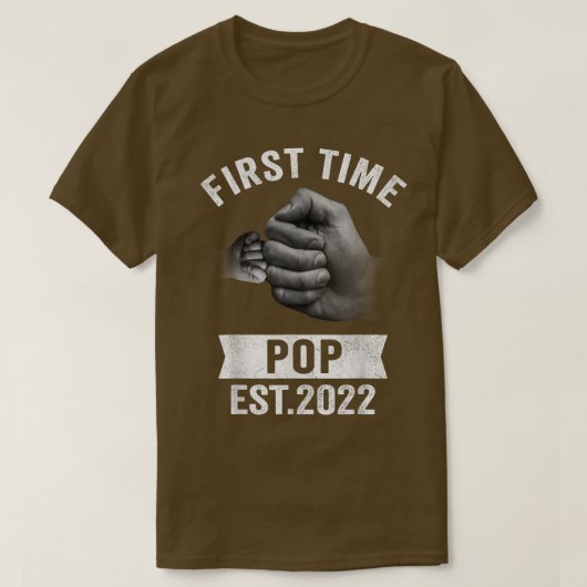 Mens First Time Pop Est 2022 , Funny Pregnancy Ann Tシャツ (デザイン正面)
