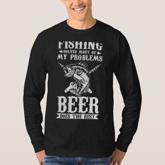 Mens Fisher魚釣りは私の問題の大部分を解決Fi Tシャツ (正面)