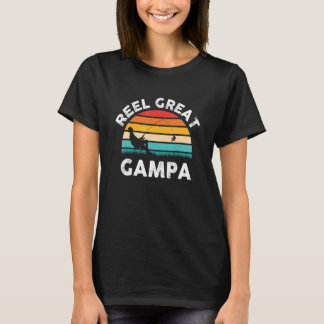 Mens Fishermen Reel Great Gampa Vintage Fishing Fa Tシャツ